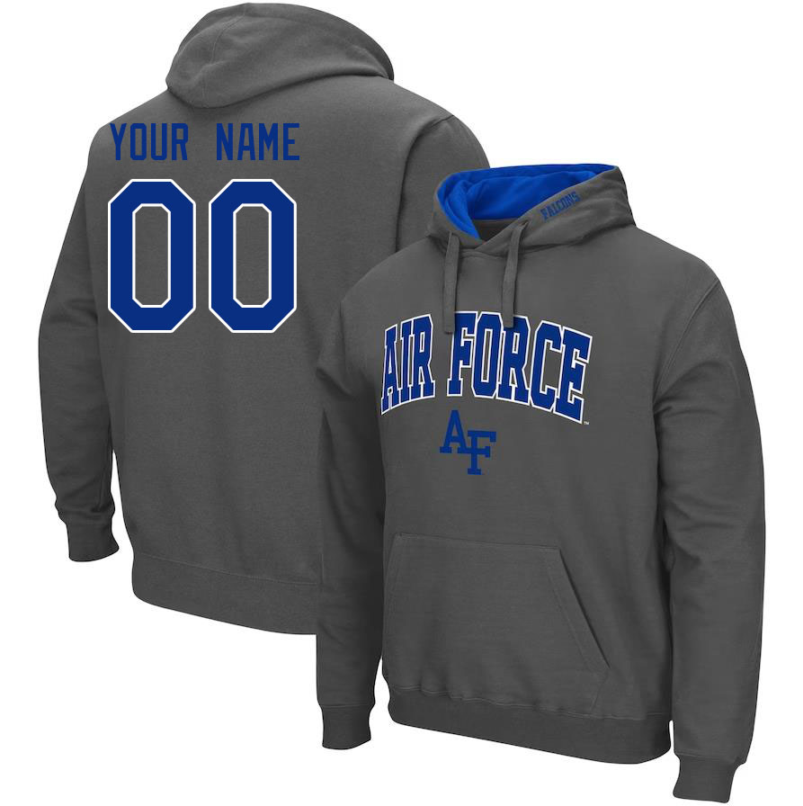 Custom Air Force Falcons Name And Number Charcoal Hoodie